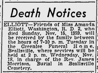 Amanda Elliott obit